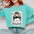 Leopard Messy Bun Mom Mother's Day Baseball Mommy Comfort Colors Sweatshirt Butter Leopard Messy Bun Mom Mother's Day Baseball Mommy Comfort Colors Sweatshirt Butter