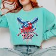 Respect The Drip Baseball American Flag Ice Cream Drip Youth Comfort Colors Sweatshirt Butter Respect The Drip Baseball American Flag Ice Cream Drip Youth Comfort Colors Sweatshirt Butter
