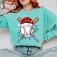 Santa Sports Christmas Baseball Player Comfort Colors Sweatshirt Butter Santa Sports Christmas Baseball Player Comfort Colors Sweatshirt Butter
