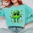 Shamrocks Playing Baseball St Patricks Day 6 7 Meme Men Boys Comfort Colors Sweatshirt Butter