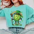 St Patricks Day Baseball Leprechaun Rainbow Green Baseball Comfort Colors Sweatshirt Butter