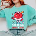 Stealing Hearts And Bases Baseball Player Valentine's Day Comfort Colors Sweatshirt Butter