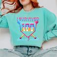 I Survived 100 Days Of School Baseball Boys Students Comfort Colors Sweatshirt Butter