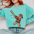 Ugly Christmas Sweater Gingerbread Baseball Toddler Kids Comfort Colors Sweatshirt Butter