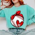 Womens Custom Baseball Mom Number 12 Heart For Mom Mommy Comfort Colors Sweatshirt Butter Womens Custom Baseball Mom Number 12 Heart For Mom Mommy Comfort Colors Sweatshirt Butter