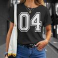 04番のスポーツチームスタイル。ホワイト。 Tシャツ 彼女への贈り物