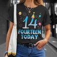 14歳今日私にお誕生日おめでとう彼彼女の息子娘 Tシャツ 彼女への贈り物