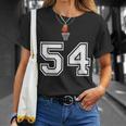54 番 バスケットボールスタイル ヴィンテージホワイト Tシャツ 彼女への贈り物