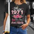 55歳 1971年5月 花柄 55歳 誕生日 男性 女性 Tシャツ 彼女への贈り物