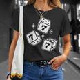 777 ラッキーダイス エンジェルナンバー ブラックワーク Tシャツ 彼女への贈り物