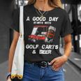 A Good Daytarts With Golf Carts And Beer 面白いゴルフ Tシャツ 彼女への贈り物