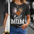 Ball Mom Baseball Football Basketball Heart T-Shirt Gifts for Her Ball Mom Baseball Football Basketball Heart T-Shirt Gifts for Her