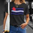 Bandera Ondulada De Cuero Orgullo Bondageadismo Masoquismo Bdsm In Mangas Camiseta unisex Regalos para ella