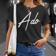 Beautiful Handwritten Font Ado Calligraphy Tシャツ 彼女への贈り物
