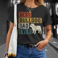 Best Bulldog Dad Ever レトロ ヴィンテージ ブルドッグデザイン Tシャツ 彼女への贈り物