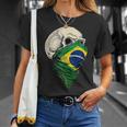 Brasil Brasil Brasil Flagkull In Mangas Camiseta unisex Regalos para ella