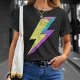 Bunte Retro-Blitz Grafik 70Er 80Er 90Er Jahre T-Shirt Geschenke für Sie