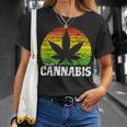 Cannabis ヴィンテージ 麻葉 レトロ マリファナ Tシャツ 彼女への贈り物