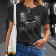 Cat Reading Book Retro Cat Photo Humor T-Shirt Gifts for Her Cat Reading Book Retro Cat Photo Humor T-Shirt Gifts for Her