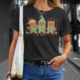 Christmas Library Gingerbread Man Books Lover Bookworm T-Shirt Gifts for Her
