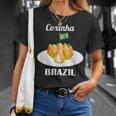 Coxinha 伝統的なブラジル料理 ブラジル国旗 Tシャツ 彼女への贈り物