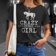 Crazy Horse Girl 、ストレスを感じたエクエストリアン愛好家へのギフト Tシャツ 彼女への贈り物