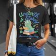 Cute Unearth a Story Triceratops Dinosaur Reading Books Dino T-Shirt Gifts for Her