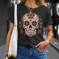 Day Of The Dead シュガースカル Dia De Los Muertos Tシャツ 彼女への贈り物