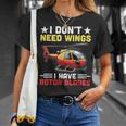 I Don't Need Wings I Have Rotor Blade ヘリコプター パイロット Tシャツ 彼女への贈り物