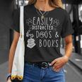 Easily Distracted By Dogs & Books Lover Reading T-Shirt Gifts for Her