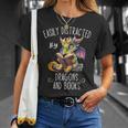 Easily Distracted By Dragons And Books Reading & Fantasy T-Shirt Gifts for Her
