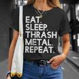 Eatleep Thrash メタルリピート 音楽 Tシャツ 彼女への贈り物
