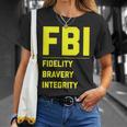 Fbi Motto 「Fidelity Bravery Integrity」 法執行機関 Tシャツ 彼女への贈り物