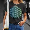 Flower Of Life 宇宙のポジティブなエネルギー フラワーオブライフ 長袖tシャツ Tシャツ 彼女への贈り物
