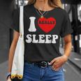 I Loveleep Heart Naps Lazy Relaxing For Men Tシャツ 彼女への贈り物