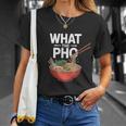 What The Pho こぼれる麺のユーモア Tシャツ 彼女への贈り物