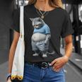 Gato Gordito Gordito Gato En Ropa Deportivaentirse Abajo Animal Camiseta unisex Regalos para ella