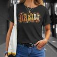 Habibi Retro 70S Typographyintage Flower Hippie Arabic Tシャツ 彼女への贈り物