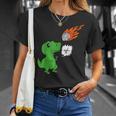 Hombre Divertido Juego De Tijeras T-Rex De Dinosaurios Meteoritos Piedras Papel Camiseta unisex Regalos para ella