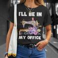 I'll Be In My Office おもしろヴィンテージフローラルミシン Tシャツ 彼女への贈り物