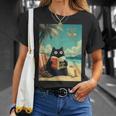 Japanese Cat Book Summer Beach Vacation Cruise T-Shirt Gifts for Her