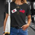 Japanese Flag Taiwanese Flag 台湾の遺産 台湾のルーツ 日本の国旗 台湾の国旗 Tシャツ 彼女への贈り物