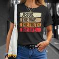 Jesus The Way The Truth Life Erse Christian Worship Tシャツ 彼女への贈り物