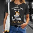Just A Girl Who Loves Jesus And Corgis And Books T-Shirt Gifts for Her