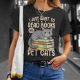 I Just Want To Read Books And Pet Cats Cat Reading T-Shirt Gifts for Her