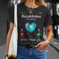 Kazakhstan Ruft Und Ich Muss Gehen カザフスタン国旗tシャツ Tシャツ 彼女への贈り物
