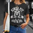 Kinda Fitorta Fat Gorilla 面白いワークアウトジムウェイトリフティング Tシャツ 彼女への贈り物