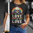 Lgbtプライド、レインボー、ハードギター音楽 Tシャツ 彼女への贈り物