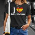 I Love Benidorm Bandera De Corazón De España In Mangas Camiseta unisex Regalos para ella