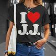 I Love Heart JJ Jj J J イニシャル Tシャツ 彼女への贈り物